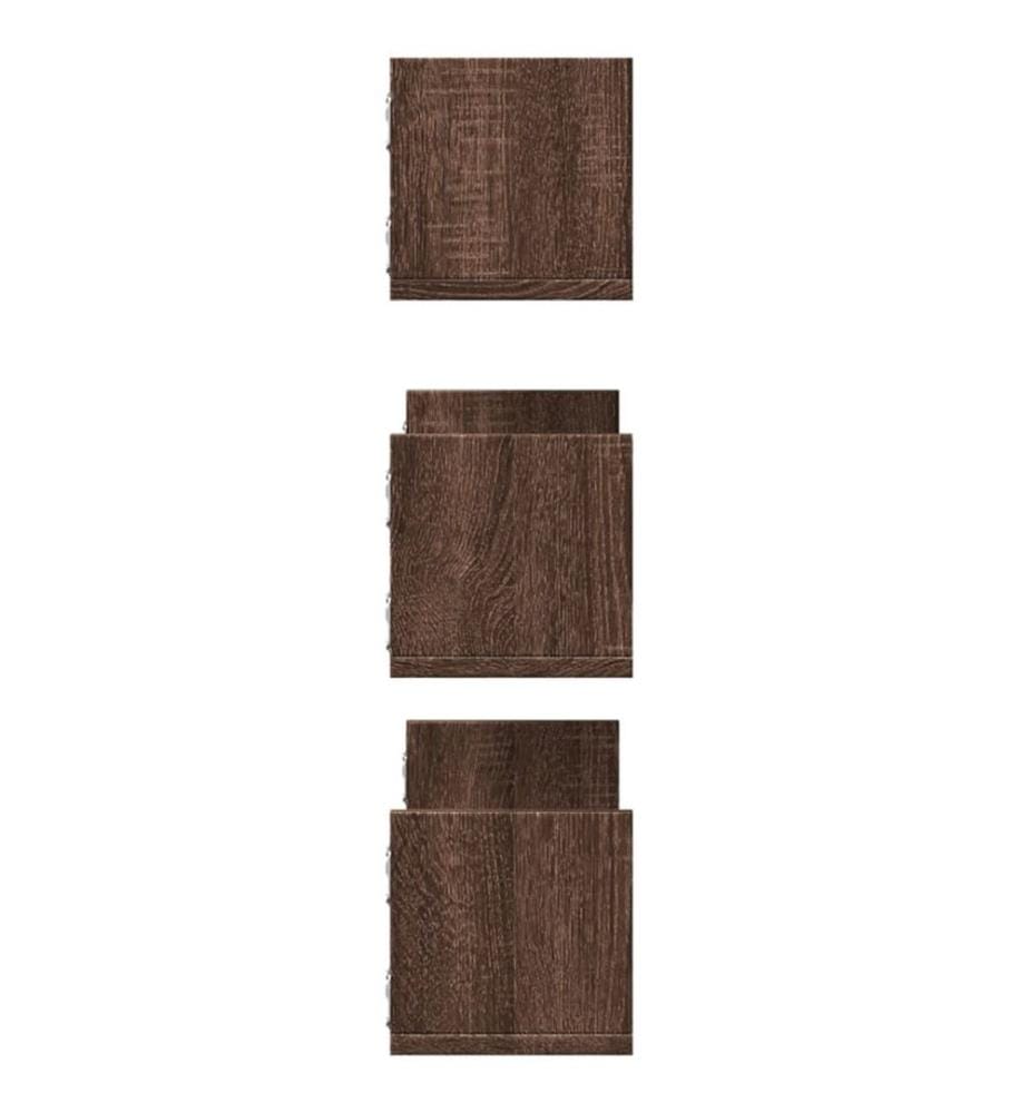 Wandregale 3 Stk. Eichen-Optik 58x18x18 cm Holzwerkstoff