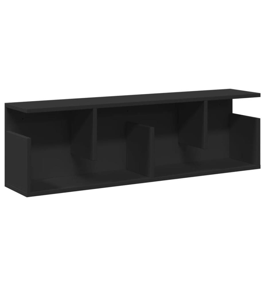 Wandschrank 100x20x30 cm Schwarz Holzwerkstoff