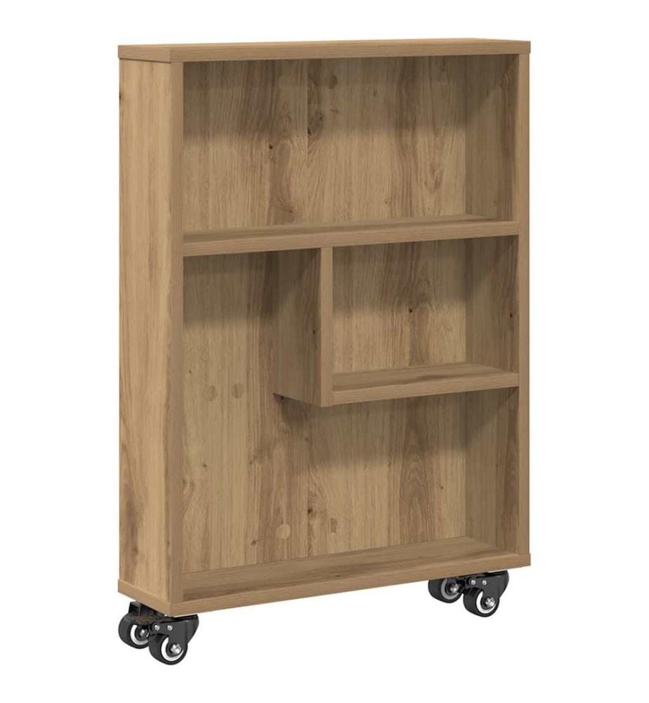 Aufbewahrungswagen Schmal Artisan-Eiche 48x13x68 Holzwerkstoff