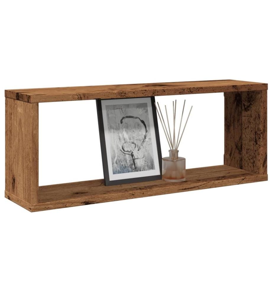 Würfel-Wandregale 6 Stk. Altholz-Optik 60x15x23 Holzwerkstoff