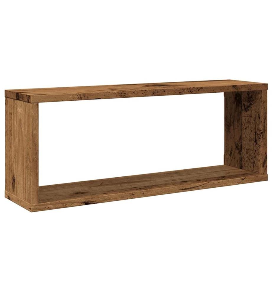 Würfel-Wandregale 6 Stk. Altholz-Optik 60x15x23 Holzwerkstoff