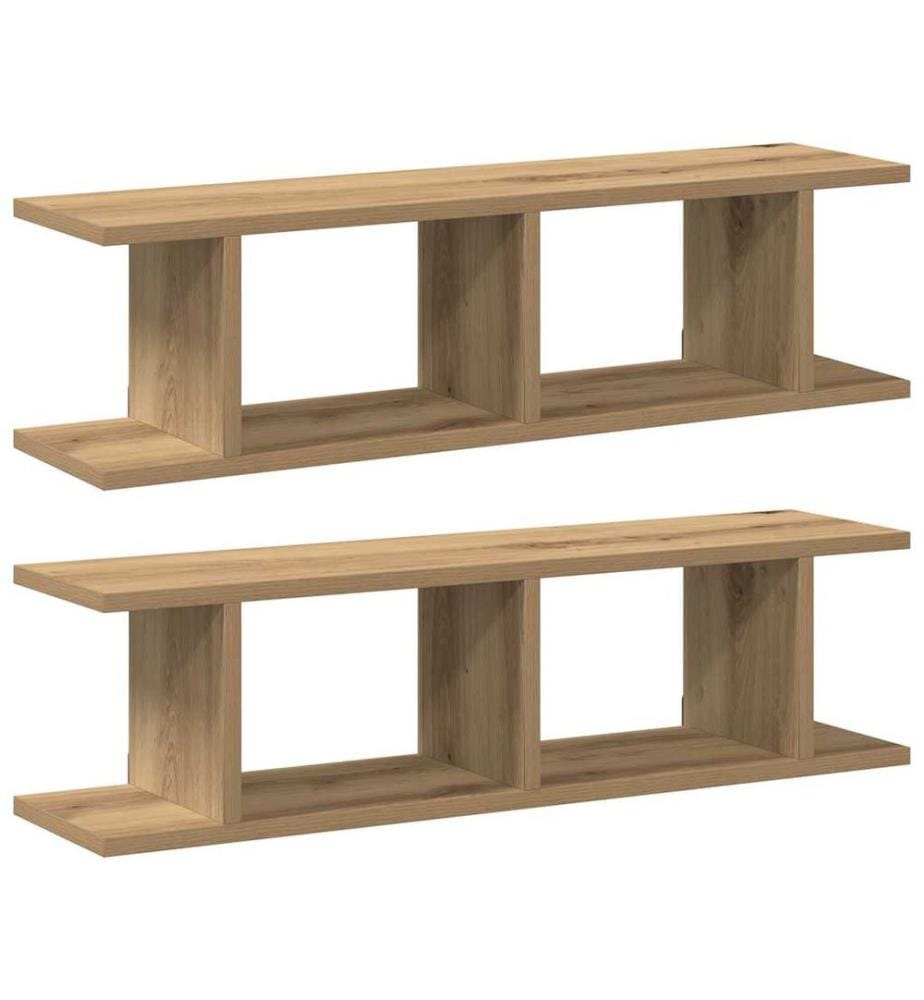 Wandregale 2 Stk. Artisan-Eiche 75x18x20 cm Holzwerkstoff