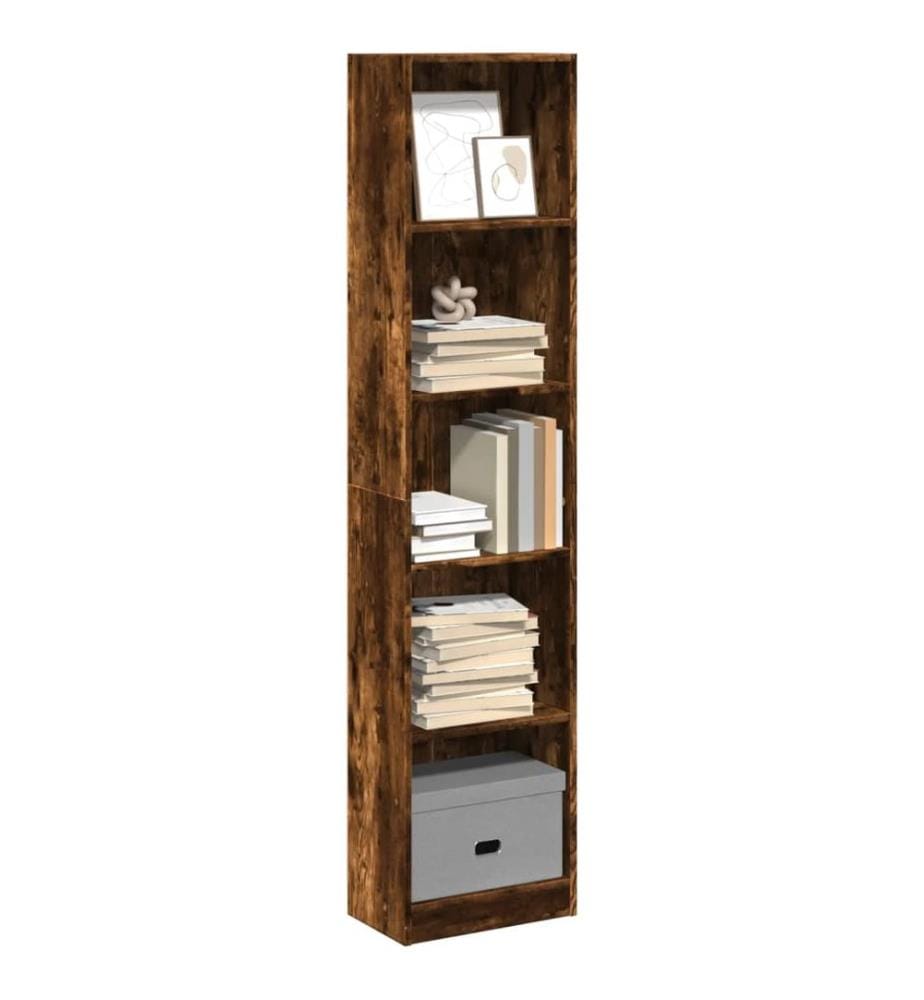 Bücherregal Räuchereiche 40x24x176 cm Holzwerkstoff