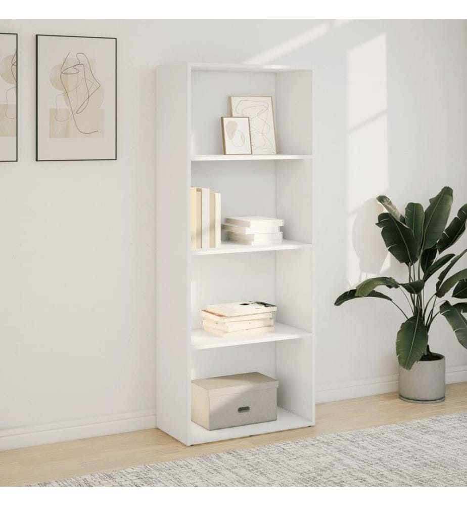 Bibliothèque blanc 60x30x152 cm bois d'ingénierie