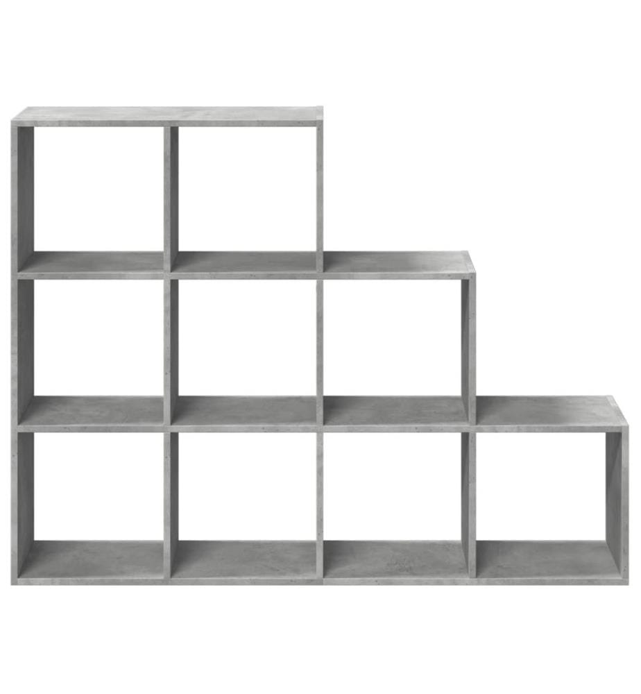 Étagère séparatrice de pièce à 3 niveaux gris béton