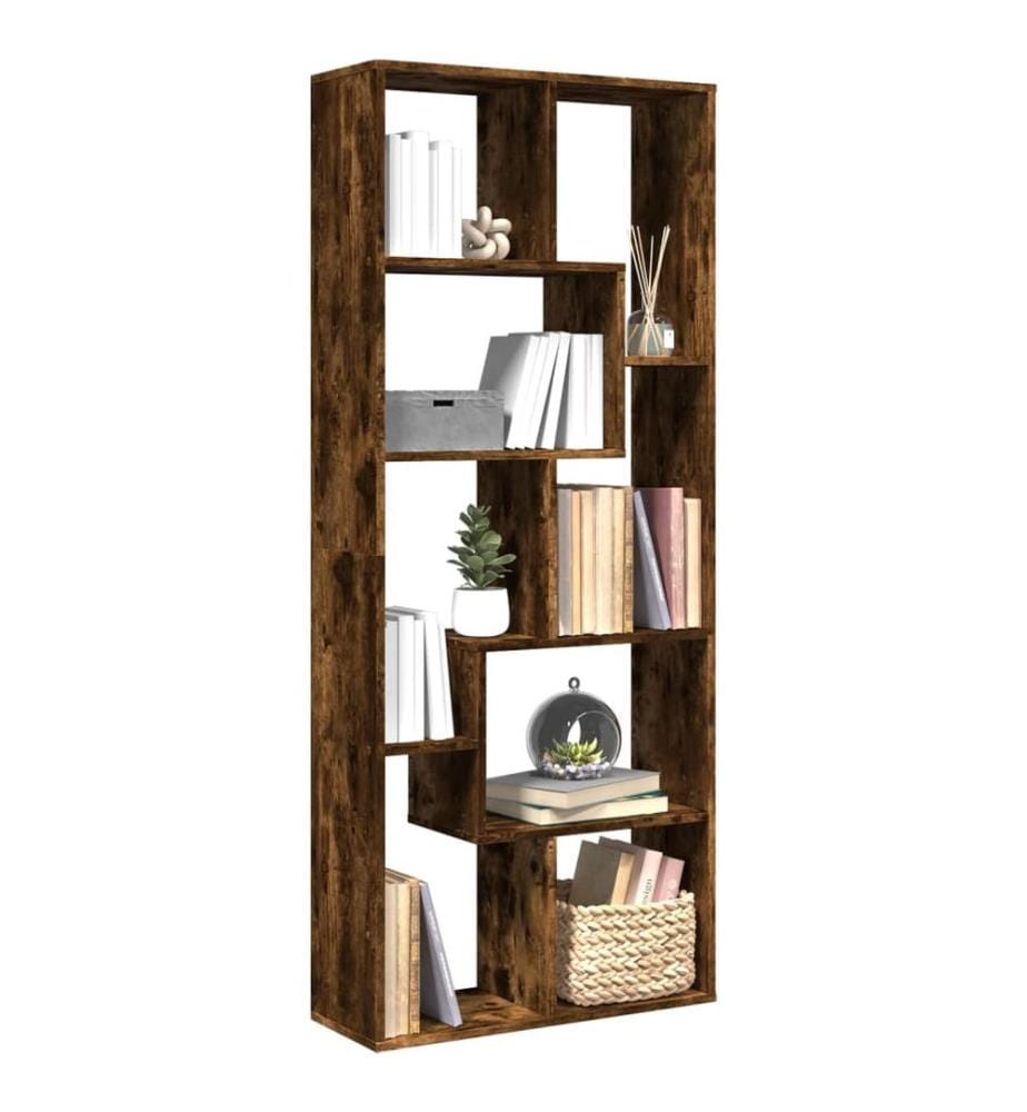 Raumteiler-Bücherregal Räuchereiche 67x25x161,5cm Holzwerkstoff