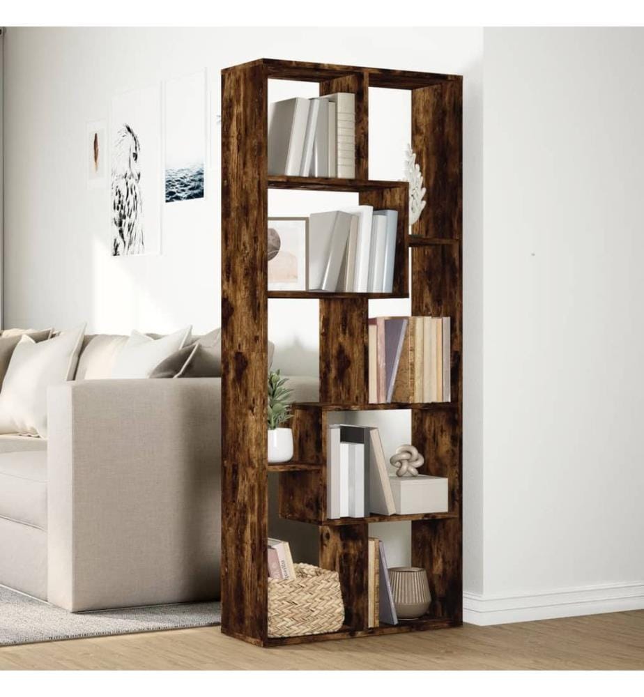 Raumteiler-Bücherregal Räuchereiche 67x25x161,5cm Holzwerkstoff
