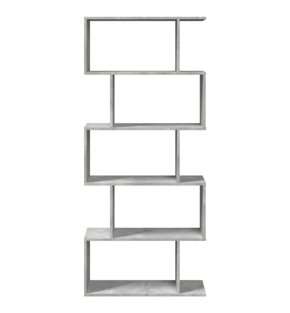 Raumteiler-Bücherregal 5 Etagen Betongrau 70x24x161 cm