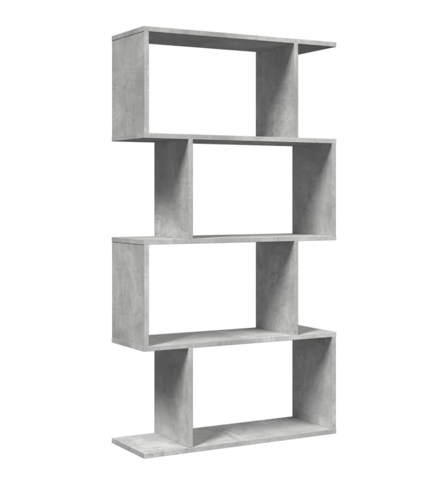 Raumteiler-Bücherregal 4 Böden Betongrau 70x24x129 cm