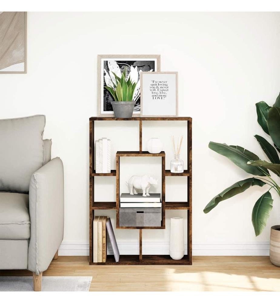 Bücherregal Räuchereiche 63x20x90 cm Holzwerkstoff