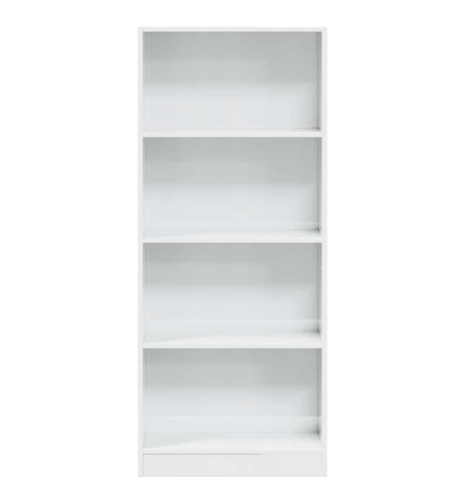 Bücherregal Hochglanz-Weiss 60x24x143 cm Holzwerkstoff