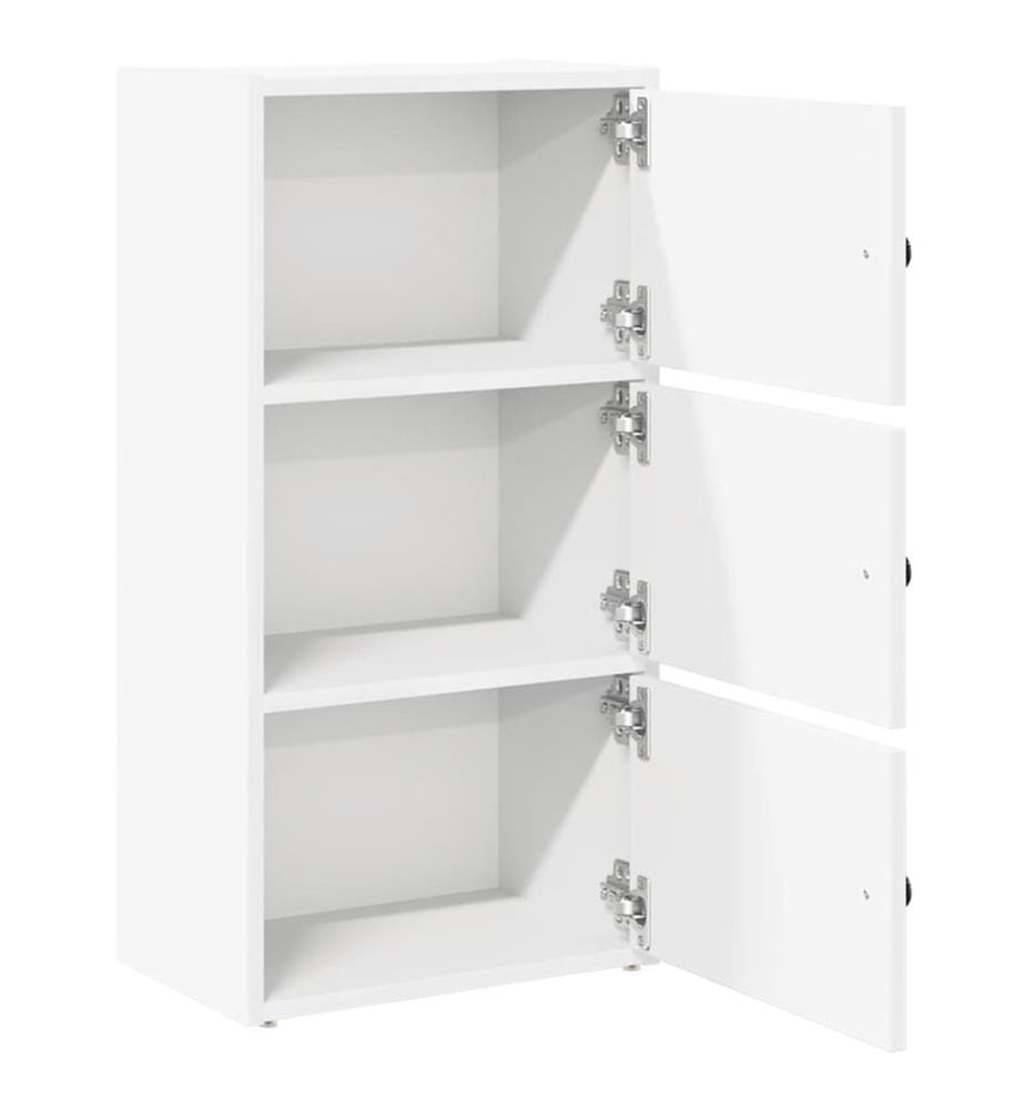 Bücherregal Weiss 40x24x77 cm Holzwerkstoff