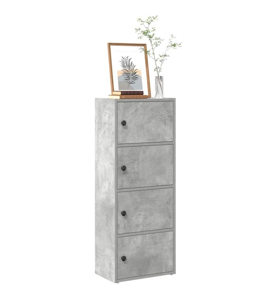 Bücherregal Betongrau 40x24x102 cm Holzwerkstoff