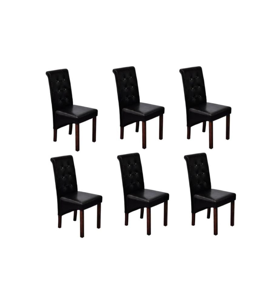 Esszimmerstühle 6 Stk. Schwarz Kunstleder