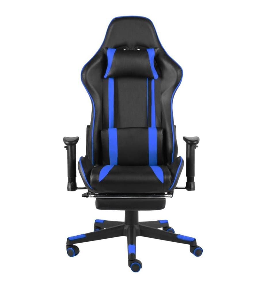 Chaise de jeu pivotante avec repose-pied Bleu PVC