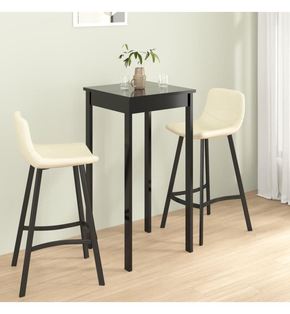 Table de bar MDF noir 55x55x107 cm