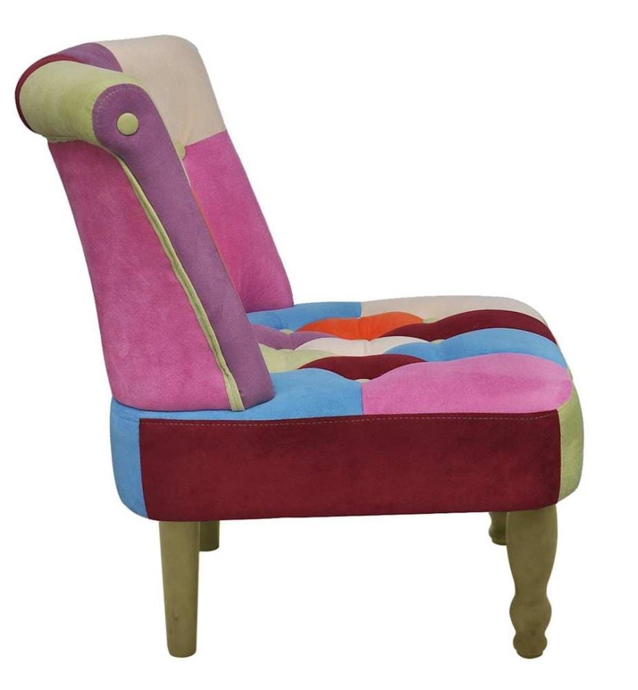 Französischer Stuhl mit Patchwork-Design Stoff