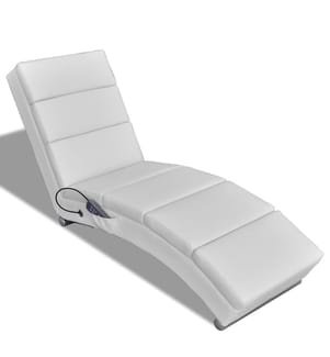 Chaise longue de massage Blanc Similicuir