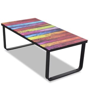 Couchtisch mit Glasplatte Regenbogen-Aufdruck
