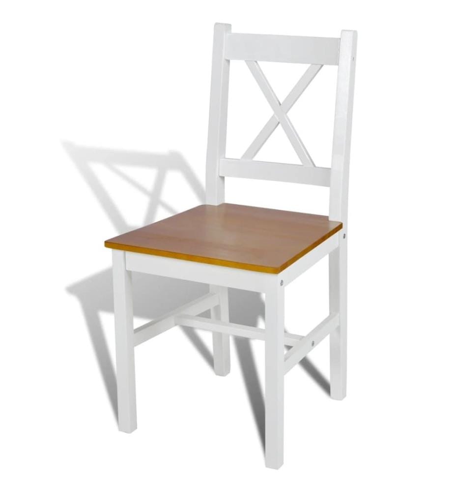 Esszimmerstühle 2 Stk. Weiss Kiefernholz