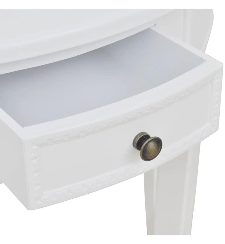 Table console avec tiroir Demi-ronde Blanc
