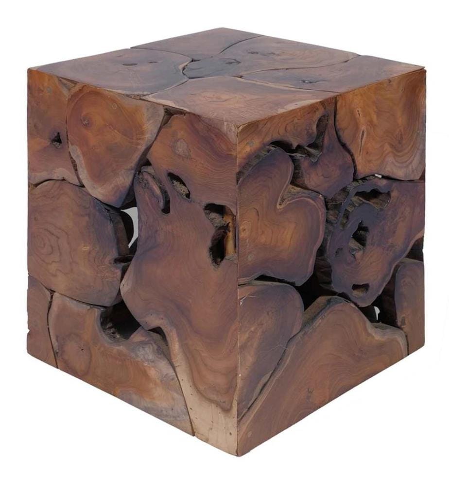 Hocker Braun 40x40x45 cm Massivholz Teak