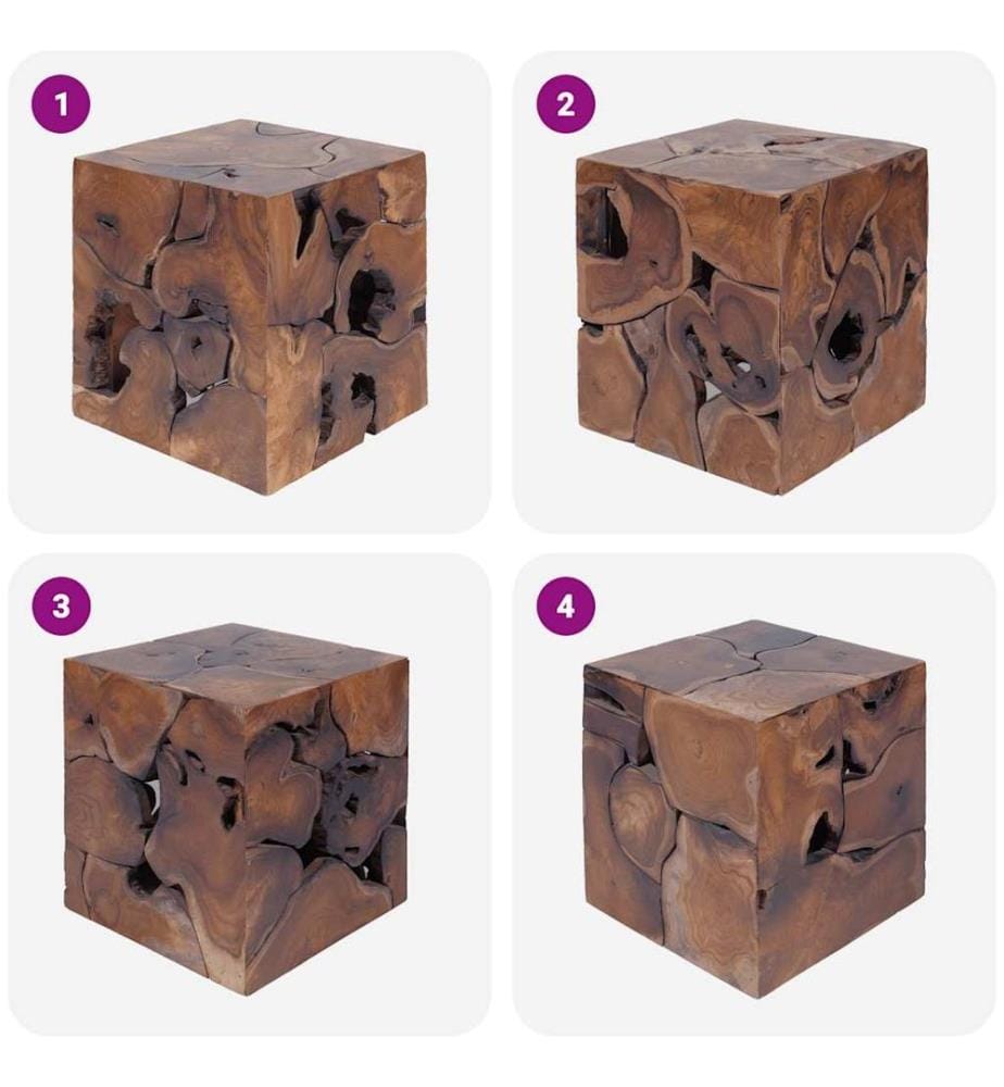 Hocker Braun 40x40x45 cm Massivholz Teak