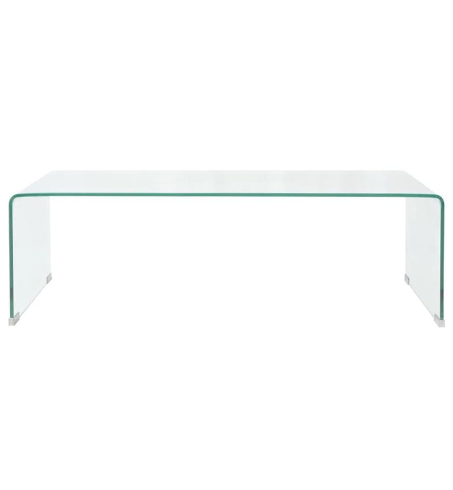 Table basse 98x45x30 cm Verre trempé Transparent