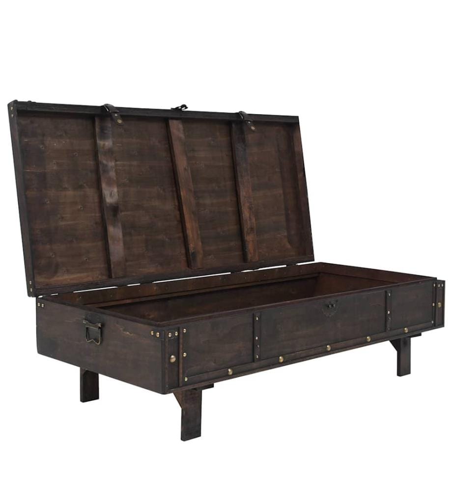Table basse contreplaqué style vintage 120x55x35 cm