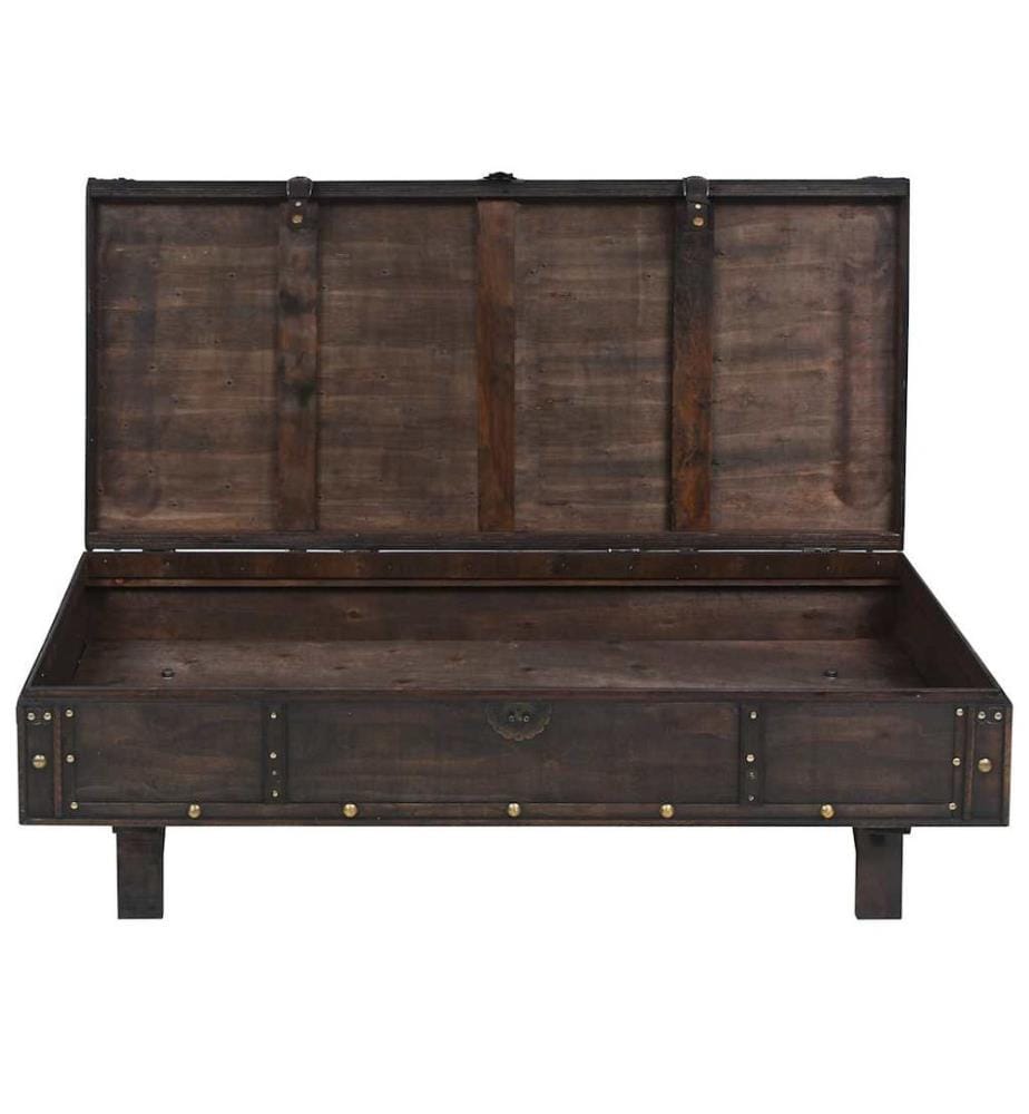Table basse contreplaqué style vintage 120x55x35 cm