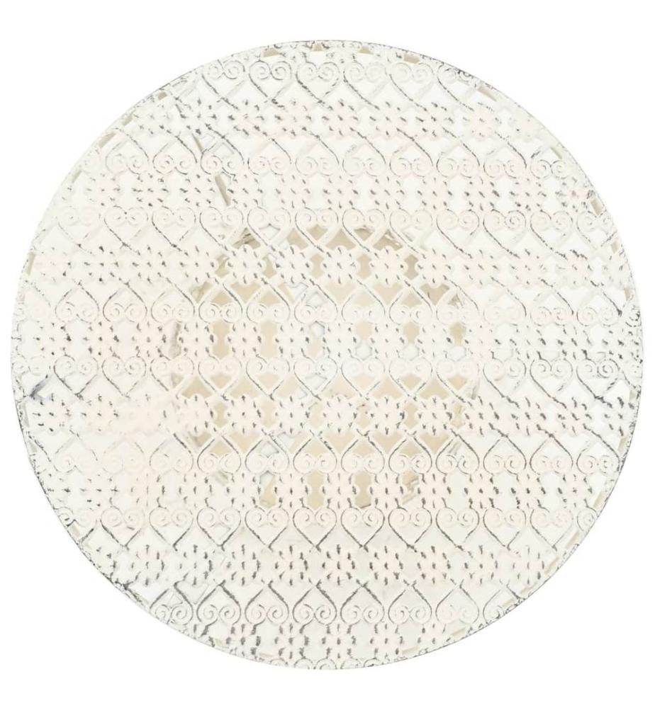 Table de bistro Style vintage Ronde Métal 40x70 cm Blanc