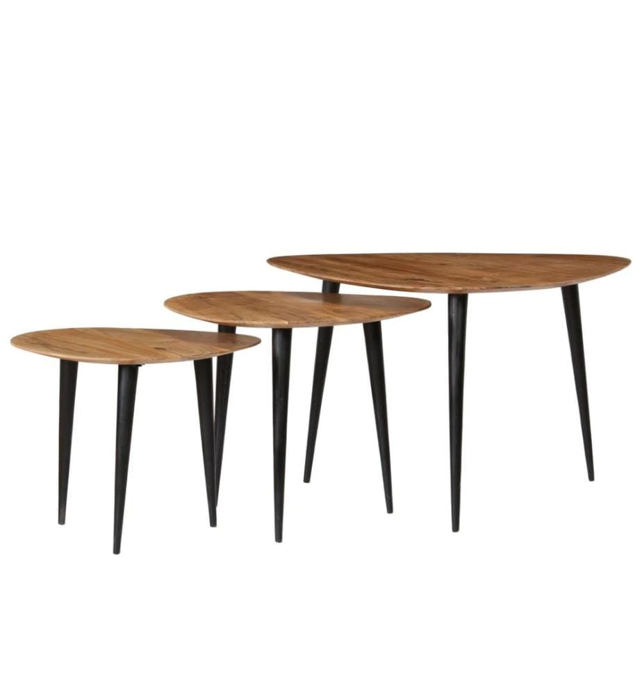 Tables basses 3 pcs Bois d'acacia massif