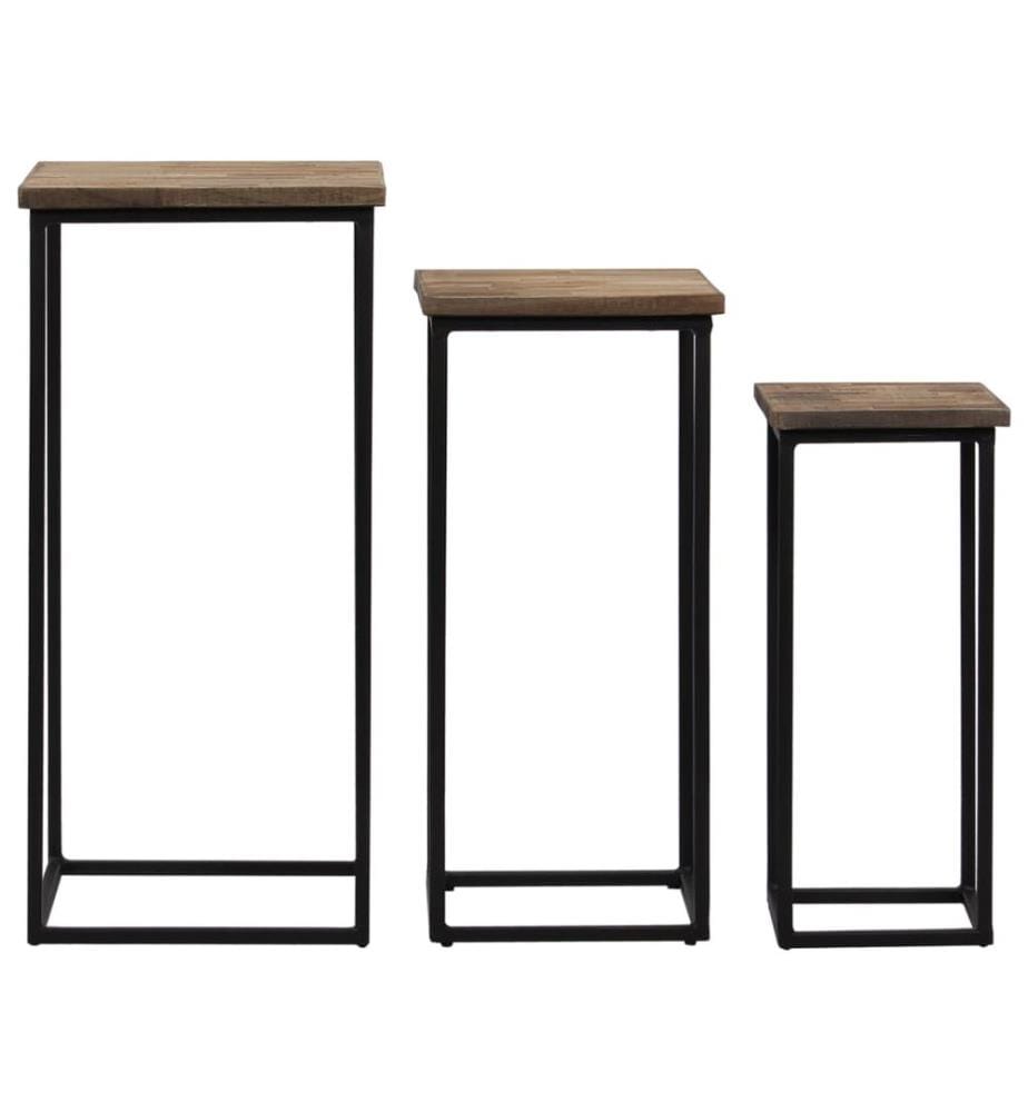 Ensemble de tables pour plante 3 pcs Teck recyclé