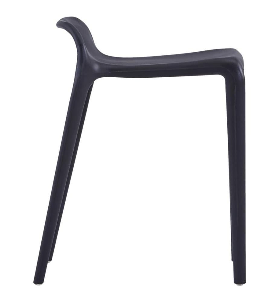 Tabourets empilables lot de 4 noir plastique