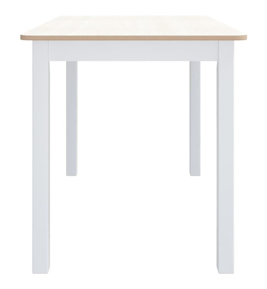 Table à manger Blanc et marron 114x71x75 cm Bois d'hévéa massif