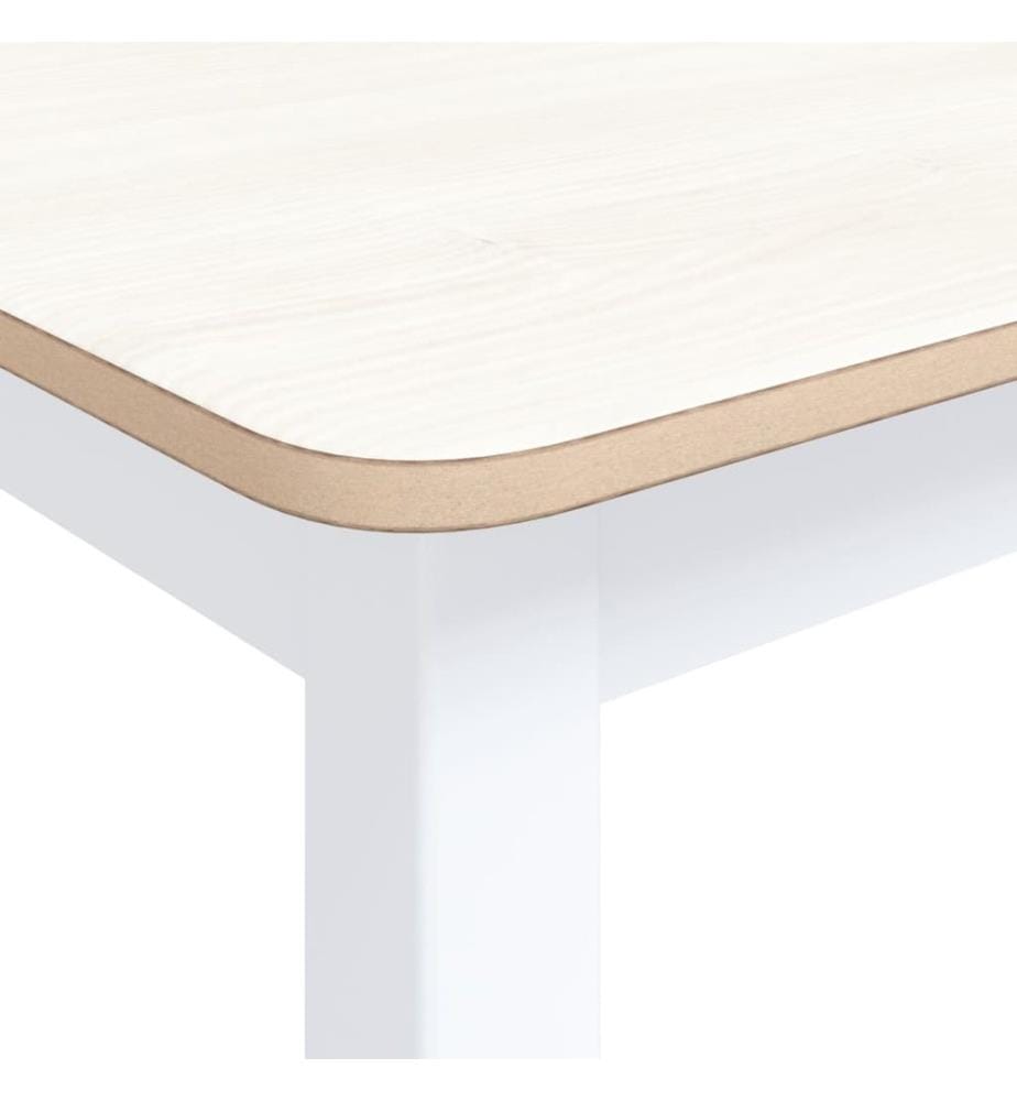 Table à manger Blanc et marron 114x71x75 cm Bois d'hévéa massif