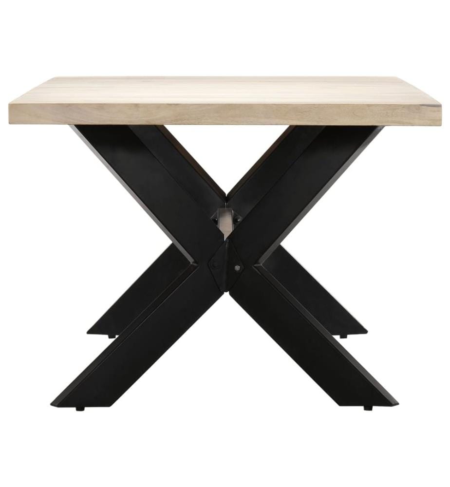 Esstisch Weiss 200×100×75 cm Massivholz Mango