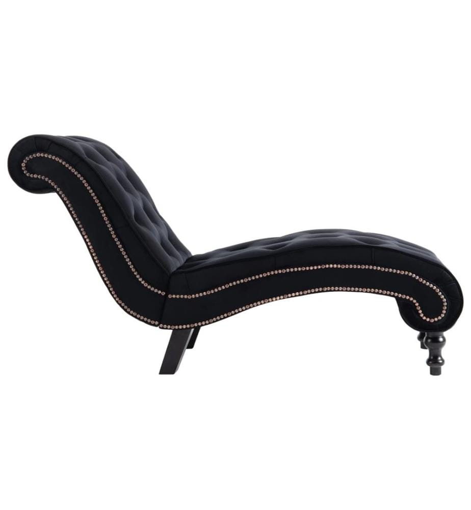 Chaiselongue Schwarz Samt