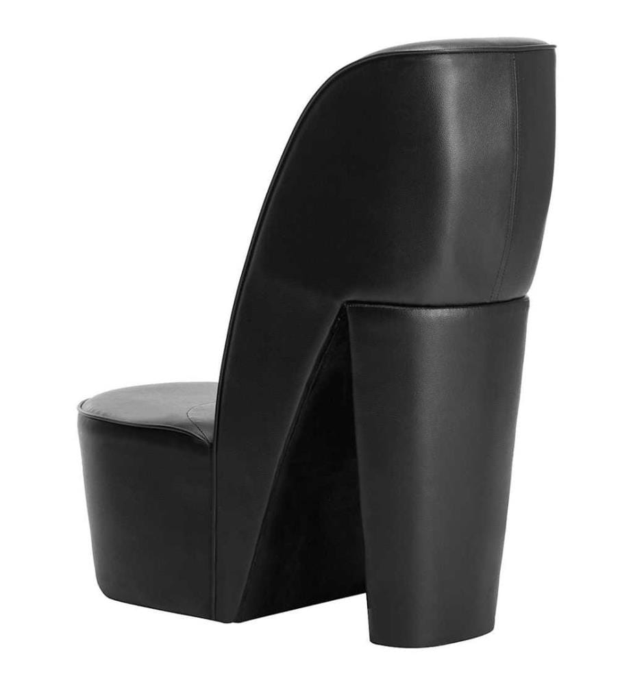 Stuhl in Stöckelschuh-Form Schwarz Kunstleder