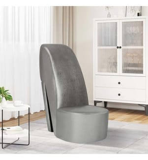 Stuhl in Stöckelschuh-Form Silbern Kunstleder
