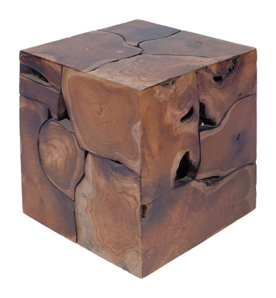 Tabourets 2 pcs marron 40x40x45 cm bois de teck massif