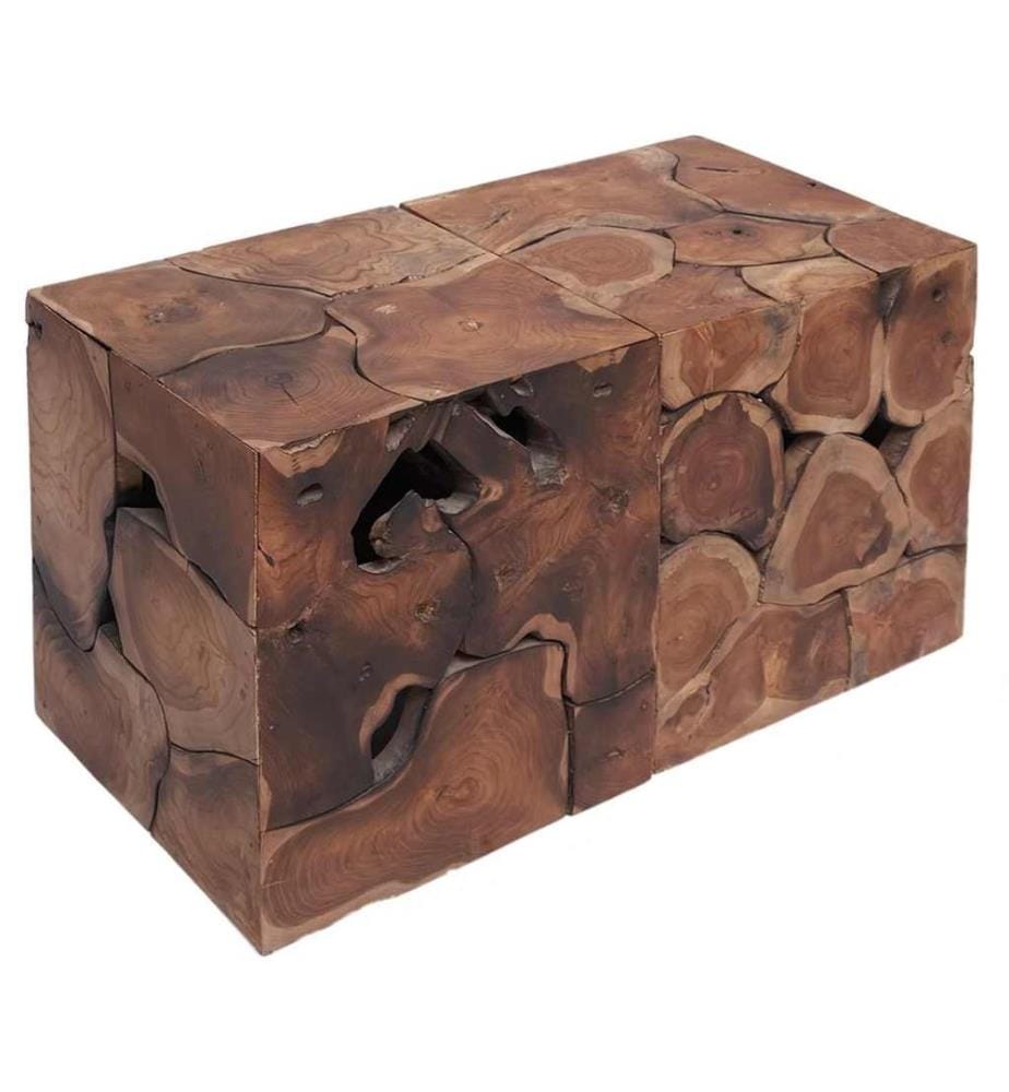 Tabourets 2 pcs marron 40x40x45 cm bois de teck massif
