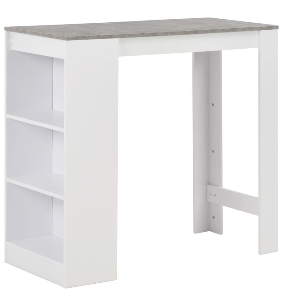Bartisch mit Regal Weiss 110x50x103 cm