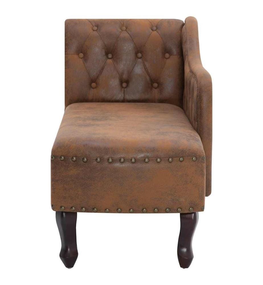 Chaise longue Marron Similicuir daim