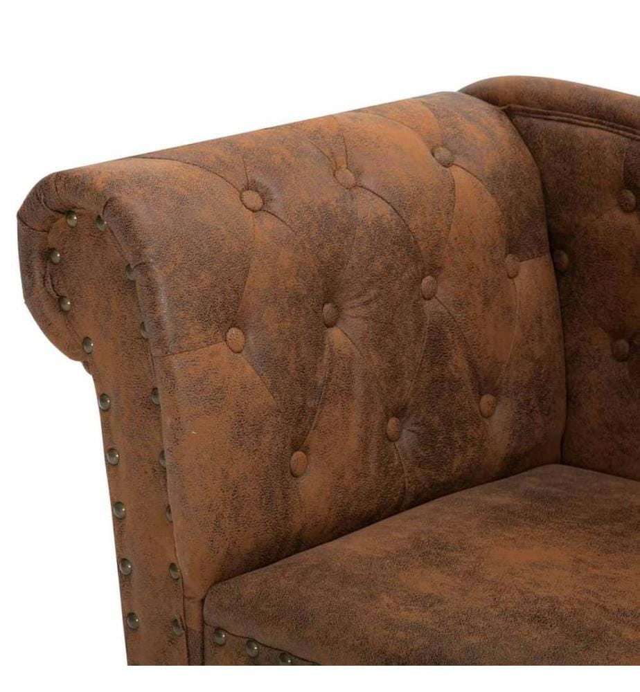 Chaise longue Marron Similicuir daim