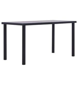 Table à manger Noir et gris béton 140x70x75 cm MDF