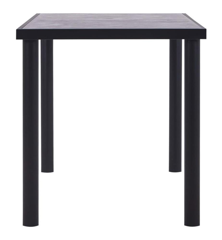 Table à manger Noir et gris béton 140x70x75 cm MDF