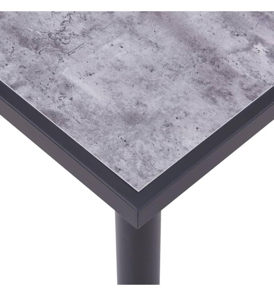 Table à manger Noir et gris béton 140x70x75 cm MDF