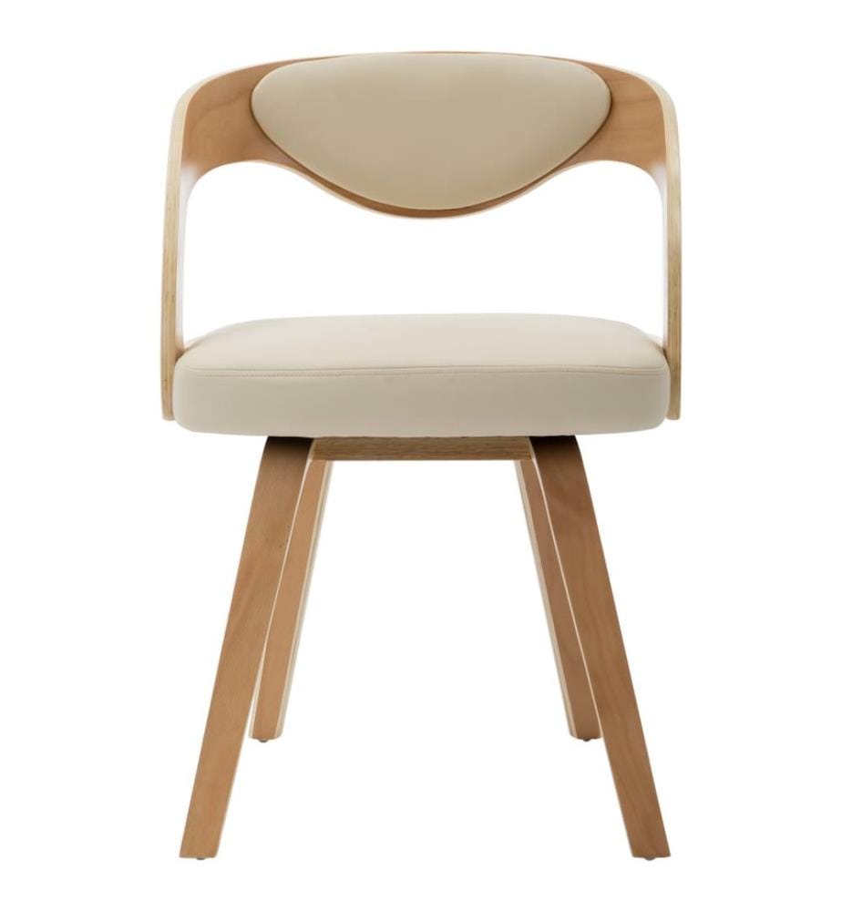 Esszimmerstühle 2 Stk. Creme Bugholz und Kunstleder