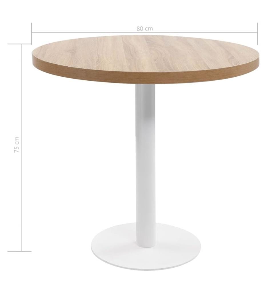Table de bistro marron clair 80 cm MDF